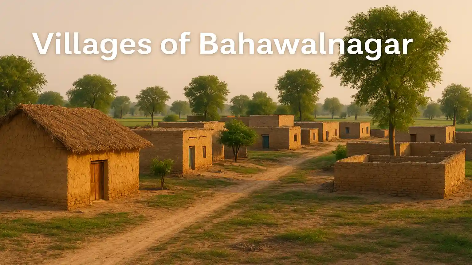 Bahawalnagar villages. A peaceful village scene with beautiful homes.