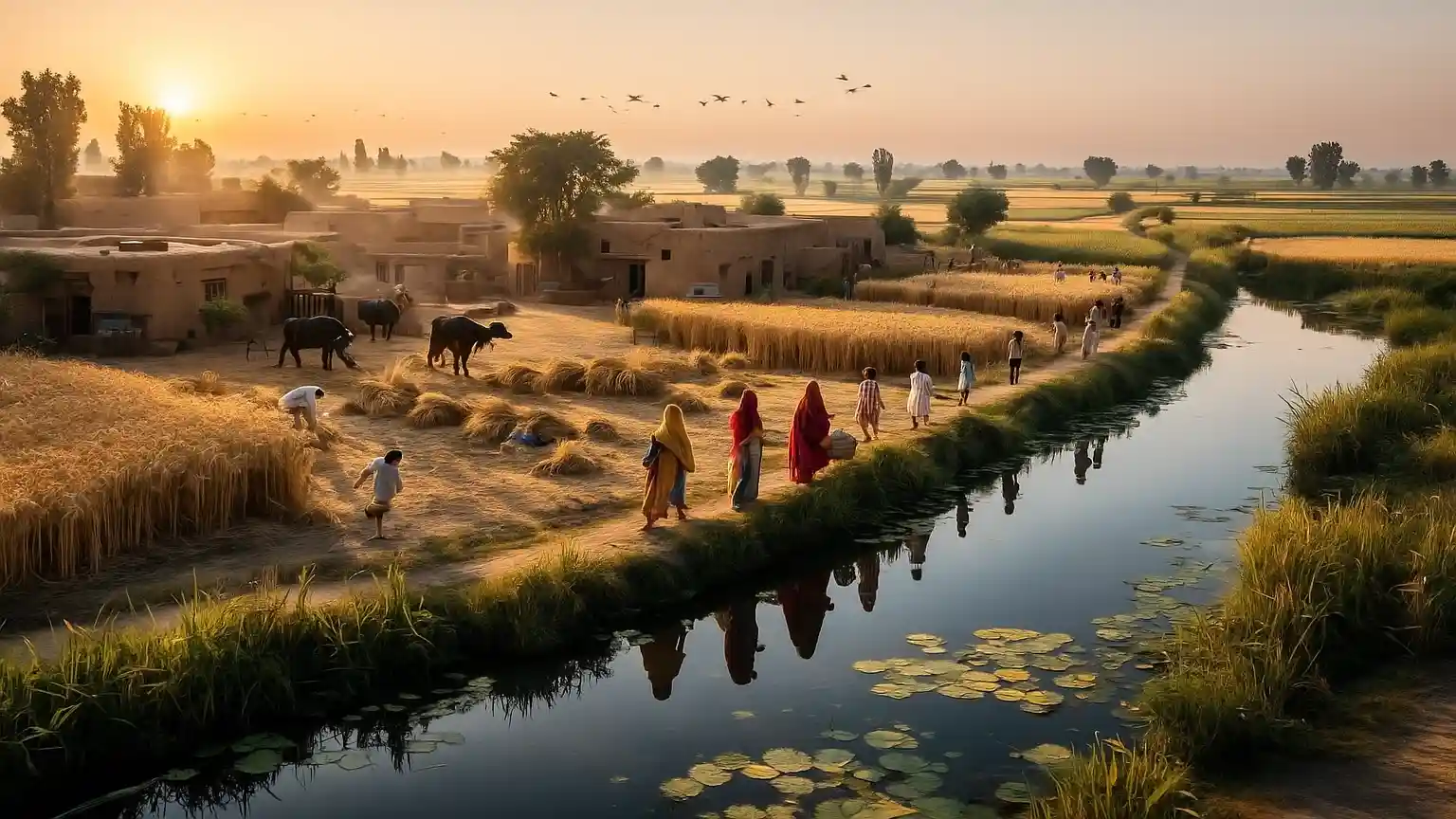 Ghotki villages. Beautiful village scene.